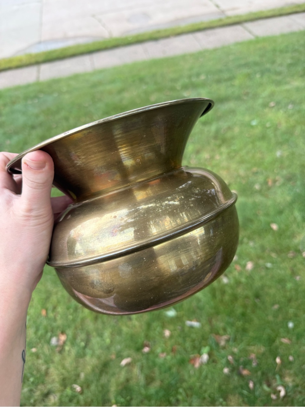 Brass Decorative vintage spittoon planter
